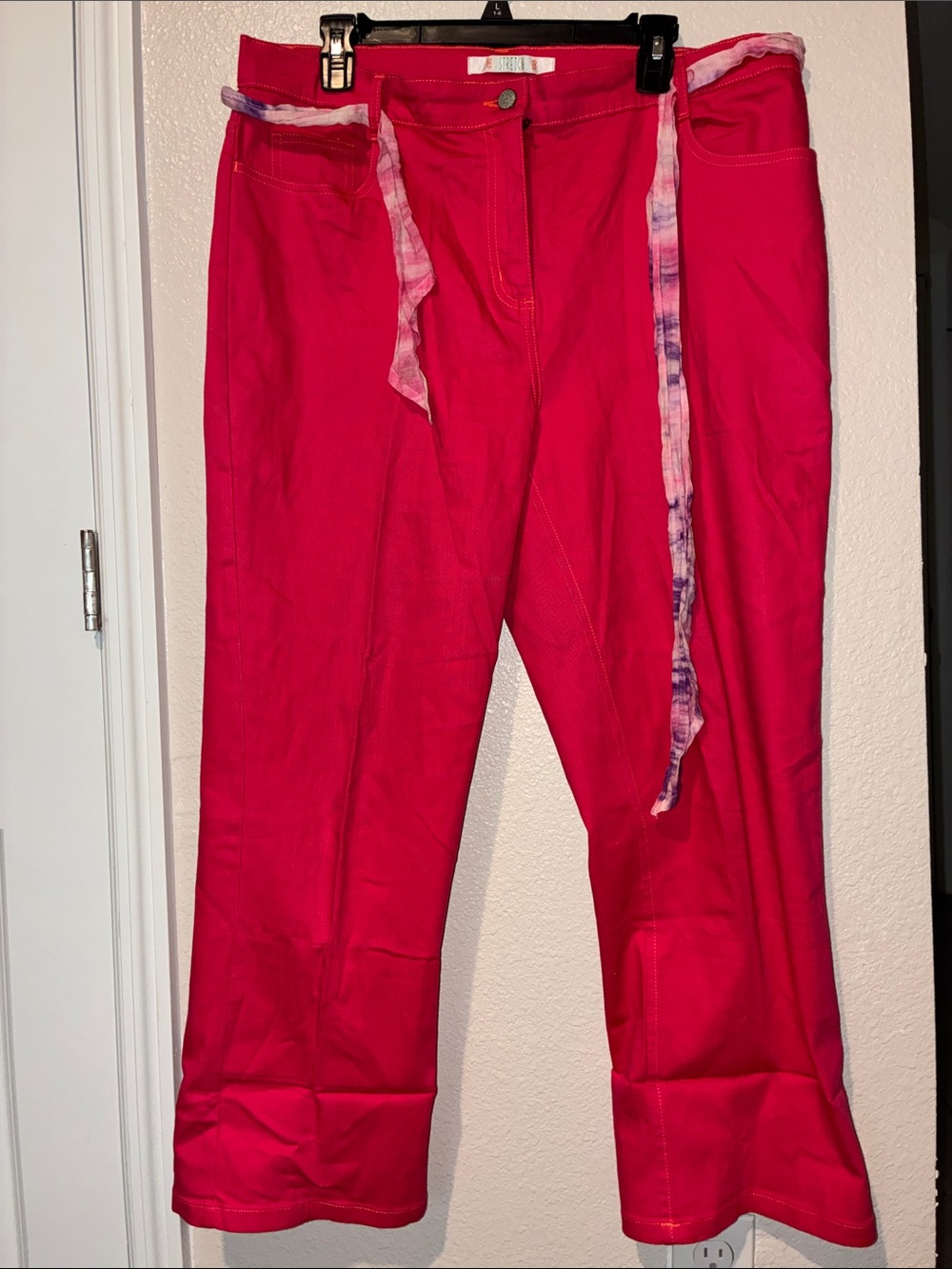 bill blass Bright Pink Straight-Leg Pants